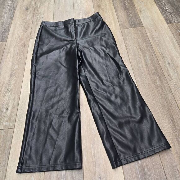 Bagatelle faux leather black pants women's high waisted warm fall style size med - Picture 1 of 9